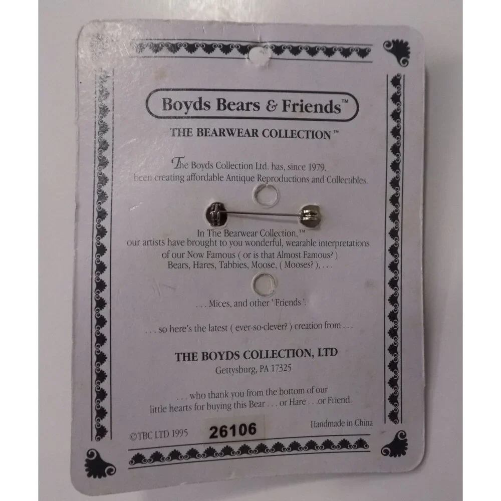 Boyds Bears Bearwear Brooch Lapel Pin Life Is A Daring Adventure Vintage - 26106 - Picture 2 of 4